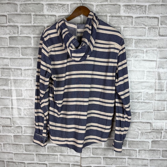 Johnnie-O Surf Flannel Horizon Blue Pullover Active Hull Hoodie Mens Medium - Picture 5 of 9